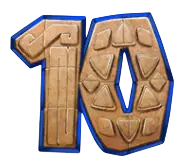 10 — lowest card symbol paying 100x the stake for five in a row on the reels