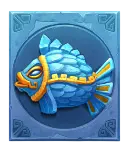 Fish symbol awarding 2x the bet for the maximum six-symbol combination on the reels