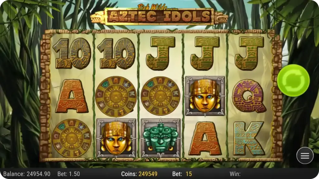 Aztec Idols free spins feature with rotating scatter wheel and bonus spins