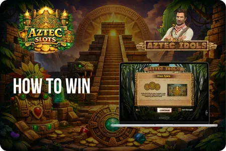 Aztec Idols slot win screen showing multiplier payout and idol feature result