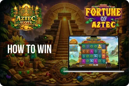Fortunes of the Aztec slot win screen showing multiplier payout