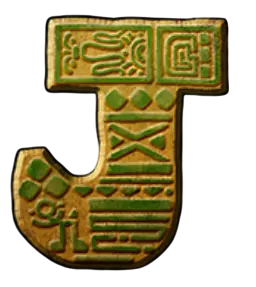 J — card symbol paying 100 for five of a kind