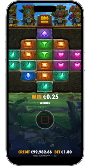 Aztec Bonanza slot on mobile device with responsive interface