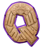 Q — card symbol with a 100x payout for five identical positions on the reels