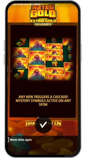Casino game library search bar with aztec gold megaways typed in and the slot tile appearing in the Megaways category filter among thousands of available titles